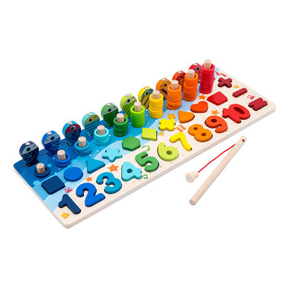 Младенец Montessori рыбной ловли математики воспитательный деревянный забавляется 15cm