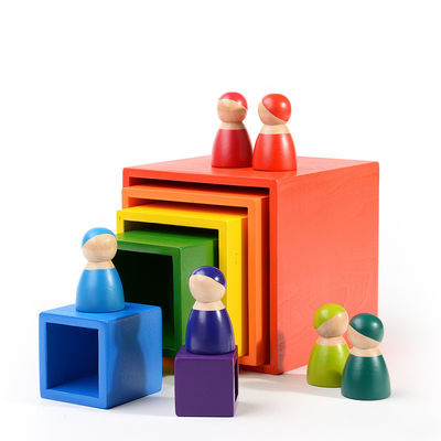 Строительные блоки Montessori 2.5cm естественные деревянные для малышей