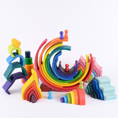 Строительные блоки Montessori 2.5cm естественные деревянные для малышей