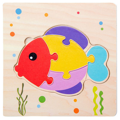 Игры Montessori младенец забавляется животные торгуют детьми 3D озадачивает деревянный соответствовать игрушки головоломки познавательности мультфильма