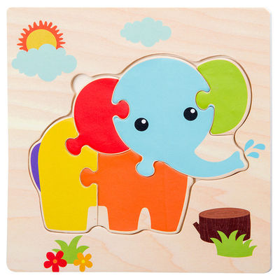 Игры Montessori младенец забавляется животные торгуют детьми 3D озадачивает деревянный соответствовать игрушки головоломки познавательности мультфильма