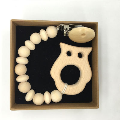 Игрушки прорезывания зубов младенца Teether животного органического деревянного силикона 5pcs деревянные