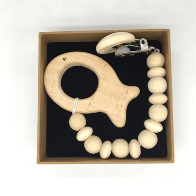 Игрушки прорезывания зубов младенца Teether животного органического деревянного силикона 5pcs деревянные