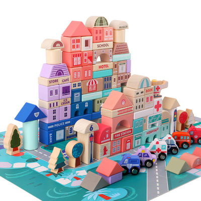 игрушки кирпичей строительных блоков 115pcs города бука 2700g деревянные деревянные