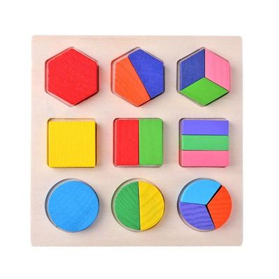Сортирующ деревянного младенца Montessori забавляется геометрический деревянный Preschool блоков 15cm