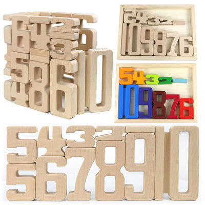 Строительные блоки игр Jenga деревянные забавляются номер Montessori