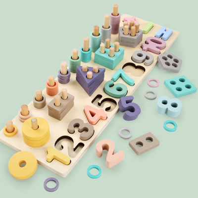Геометрическая 14cm деревянная математика Montessori игрушки математики преграждает Preschool преподавательство