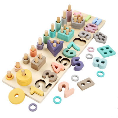 Геометрическая 14cm деревянная математика Montessori игрушки математики преграждает Preschool преподавательство
