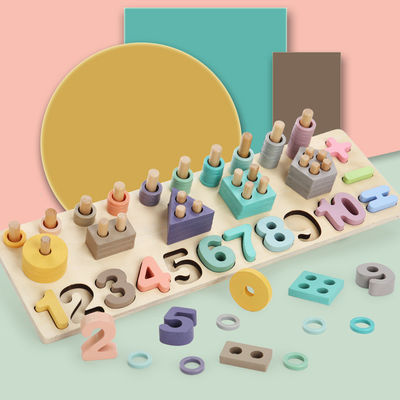 Геометрическая 14cm деревянная математика Montessori игрушки математики преграждает Preschool преподавательство