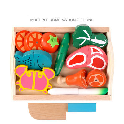 Игрушка овоща плода Montessori 9.5cm деревянная режа магнитная