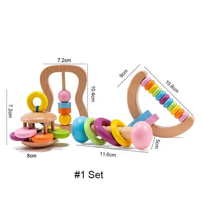 Игрушки прорезывания зубов Soother 11.6cm трещотки качество еды Teether трещотки деревянной деревянное