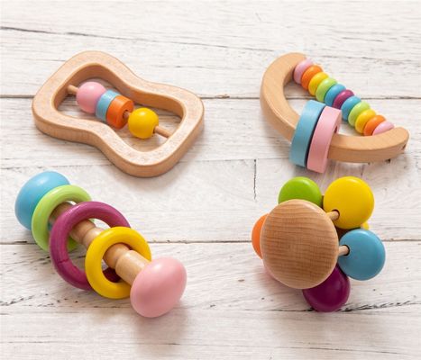 Игрушки прорезывания зубов Soother 11.6cm трещотки качество еды Teether трещотки деревянной деревянное