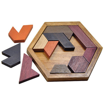 Мозаики Montessori детей шестиугольные деревянные