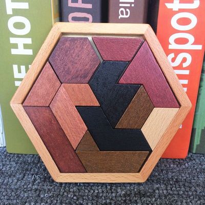 Мозаики Montessori детей шестиугольные деревянные