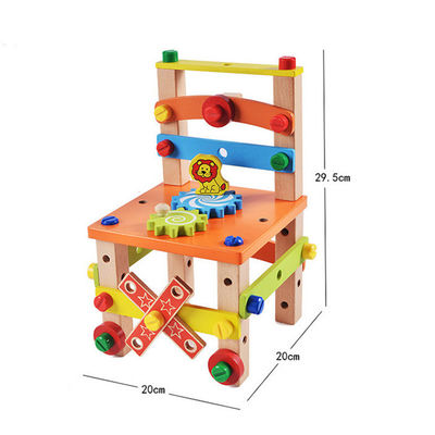 Игрушка стула детей Montessori деревянная с покрашенным водным