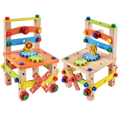 Игрушка стула детей Montessori деревянная с покрашенным водным