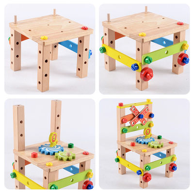Игрушка стула детей Montessori деревянная с покрашенным водным