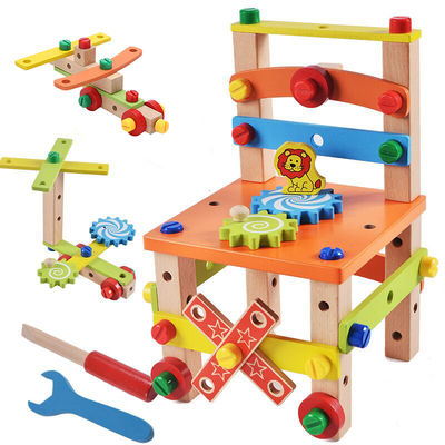 Игрушка стула детей Montessori деревянная с покрашенным водным