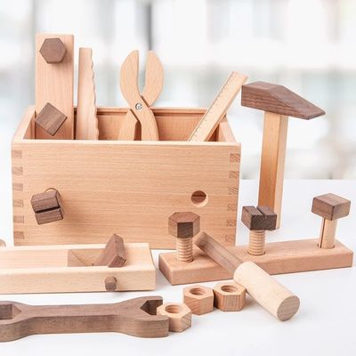 Деревянный набор инструмента ремонта Montessori многофункциональный для мальчиков