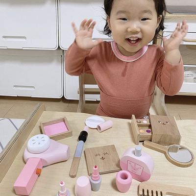 Набор игрушки Montessori детей ISO9001 портативный деревянный косметический