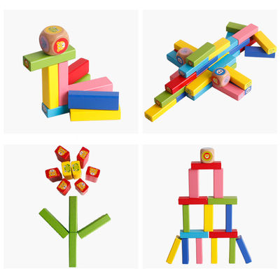 нетоксические деревянные штабелированные высокие настольные игры 54pcs
