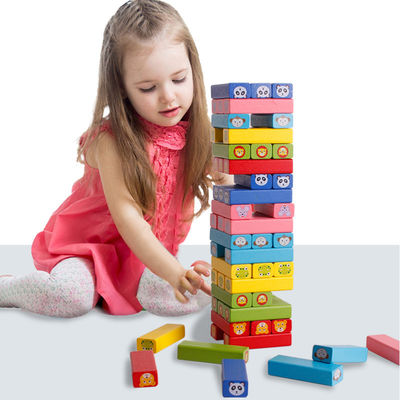нетоксические деревянные штабелированные высокие настольные игры 54pcs