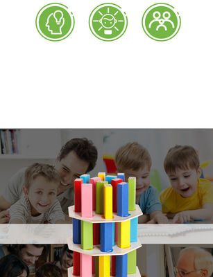 нетоксические деревянные штабелированные высокие настольные игры 54pcs