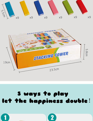 нетоксические деревянные штабелированные высокие настольные игры 54pcs