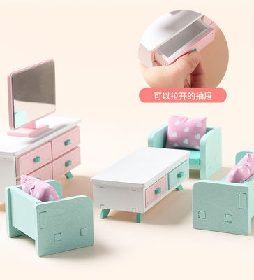 Мини игрушки спальни девушек Montessori деревянные без заусенца