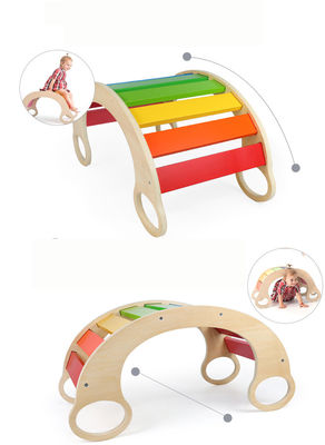 Рамка радуги Montessori младенца OEM деревянная взбираясь