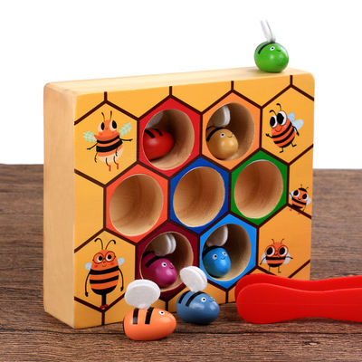 Игра координации глаза руки Montessori деревянная для образования детей предыдущего