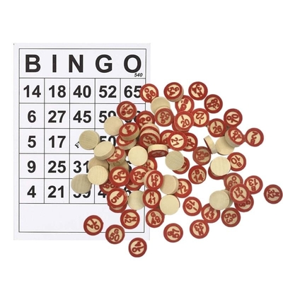Винтажная деревянная игра Bingo шахмат с 40 картами DIY номера Bingo