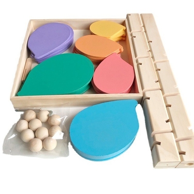 Игрушка Montessori воспитательная преграждает деревянное дерево музыки с мраморной древесиной разума детей детей младенца игры следа бега шарика