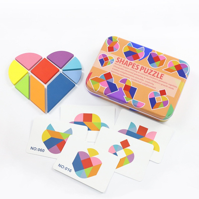 игрушка Tangram деревянной мозаики картины 3D животной красочная ягнится образование Montessori предыдущее сортируя детей игрушек игр