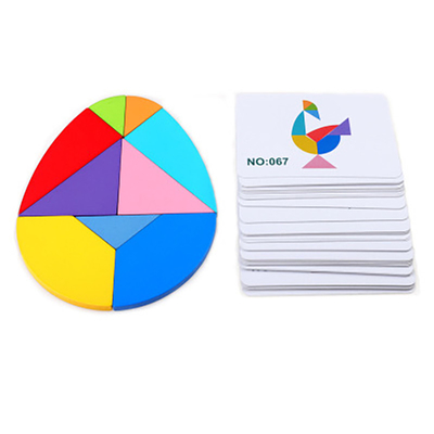 игрушка Tangram деревянной мозаики картины 3D животной красочная ягнится образование Montessori предыдущее сортируя детей игрушек игр