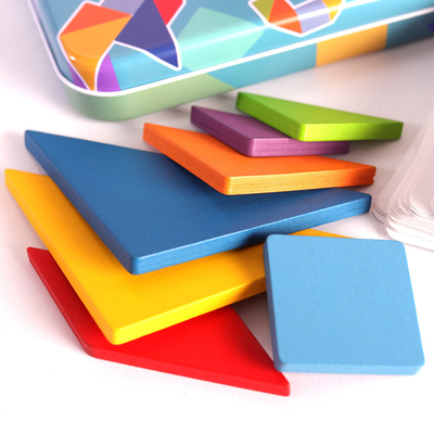 игрушка Tangram деревянной мозаики картины 3D животной красочная ягнится образование Montessori предыдущее сортируя детей игрушек игр