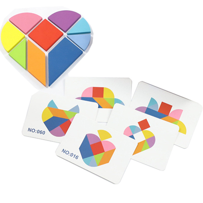 игрушка Tangram деревянной мозаики картины 3D животной красочная ягнится образование Montessori предыдущее сортируя детей игрушек игр