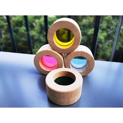 Зеркало радуги деревянной игрушки Montessori детей сензорное преграждает твердую резиновую древесину штабелируя акриловый штабелеукладчик Buliding воспитательный