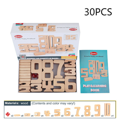 Игрушки Jenga блока баланса младенца игрушек цифров математики строительных блоков номера игрушки fo Montessori деревянной воспитательные естественные деревянные
