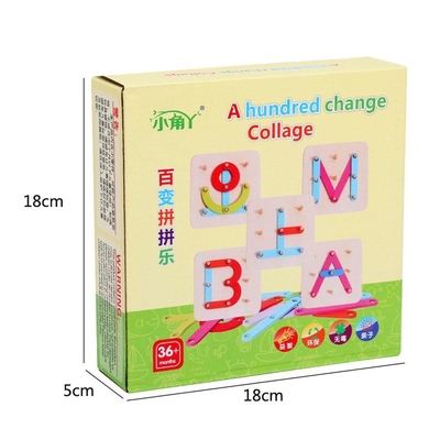 Образования ребенка настольной игры зигзага игрушки игрушки Montessori головоломки доски ногтя образование геометрического деревянного предыдущего воспитательное деревянное