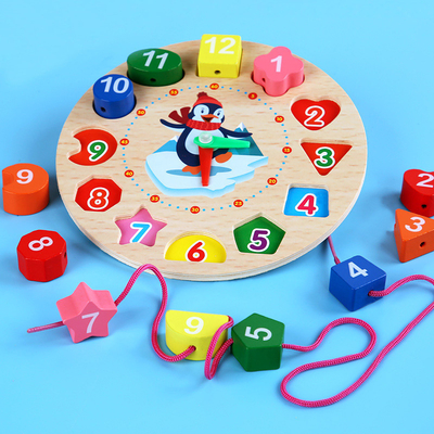 Шарики Montessori красочных деревянных часов цифров вышитых бисером животные воспитательные озадачивают устройства соответствуя ребенк игрушки часов