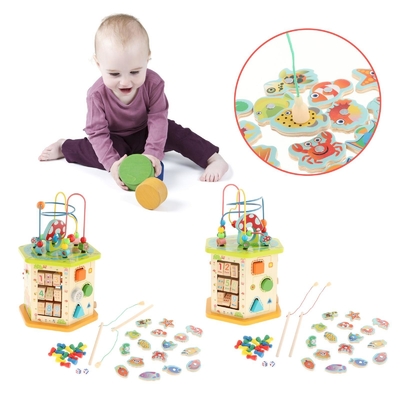 Куб деятельности при Montessori большой деревянный для младенца младенца детей Нового Года