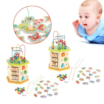 Куб деятельности при Montessori большой деревянный для младенца младенца детей Нового Года