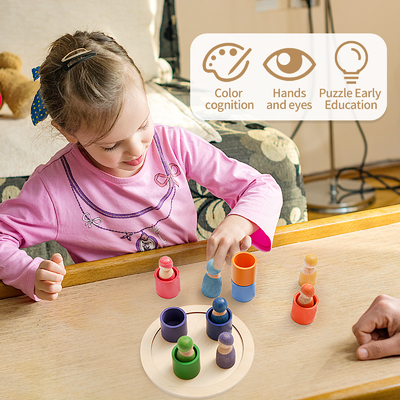 Блок радуги Montessori воспитательный деревянный считая детей головоломки игры