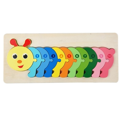 Игрушки головоломки блока Montessori 3D деревянные сгущают деревянный зигзаг раньше уча