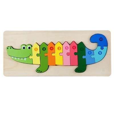 Игрушки головоломки блока Montessori 3D деревянные сгущают деревянный зигзаг раньше уча