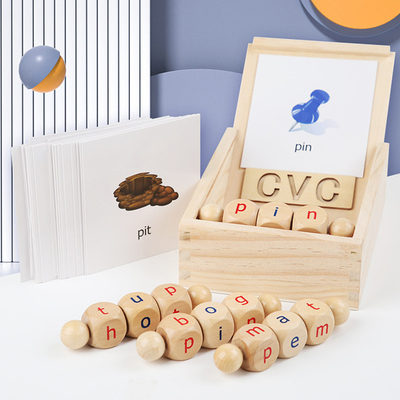 Чтение Montessori деревянное преграждает вращая учить алфавита письма закручивая