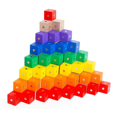 Блоки 10pc 2X2X2cm воспитательной квадратной радуги куба магнитные деревянное