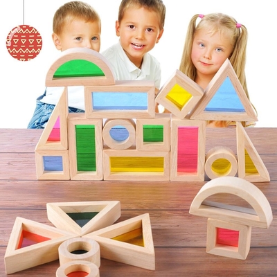 Акриловые воспитательные строительные блоки радуги 24pcs для подарка детей