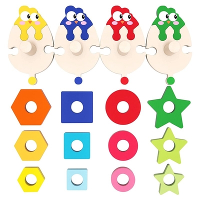 Деревянные штабелируя игрушки сортируя для Preschool мальчиков девушек предыдущего уча